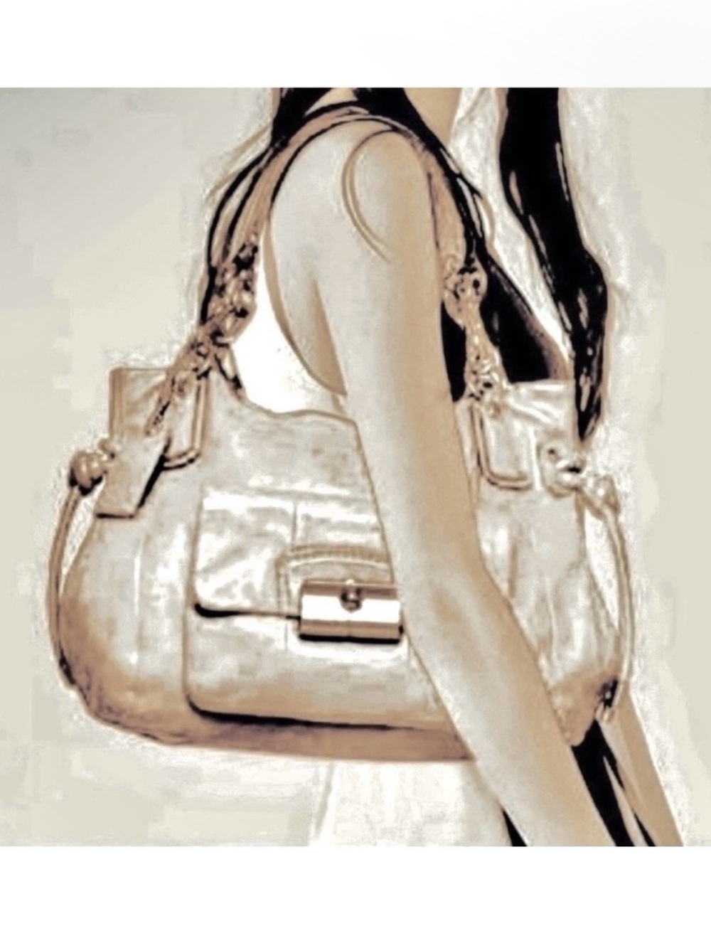 Coach Kristin EW Zip 14758 Metallic Leather